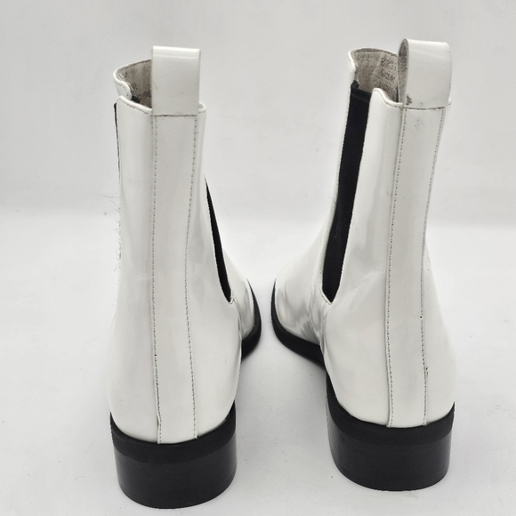 Jeffrey Campbell Emry Chelsea Boots Pointed Toe Side Panel White Leather Size 6 - Picture 5 of 16